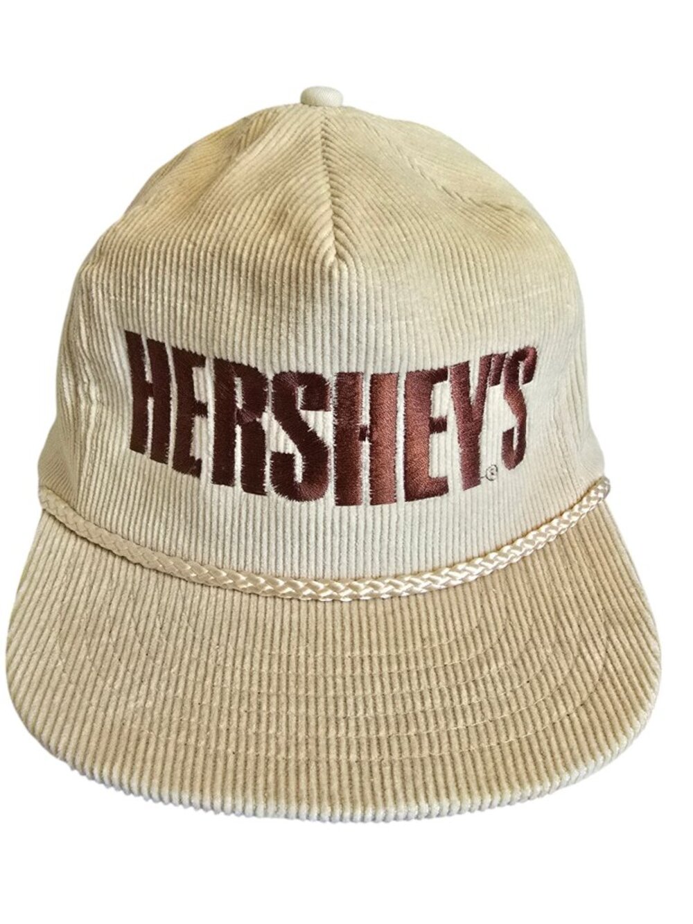 Hershey's Corduroy Baseball Cap Hat Beige / Cream & Brown